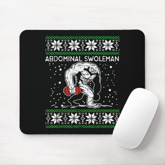 Abdominal Swoleman Yeti Fun Christmas Gym Weightli Mousepad (Mit Mouse)