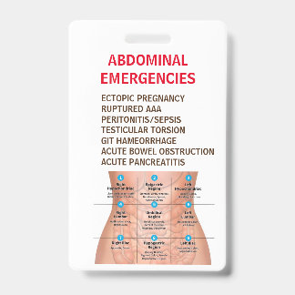 ABDOMINALE NOTFÄLLE Referenzkarte - Doppelseitig Ausweis