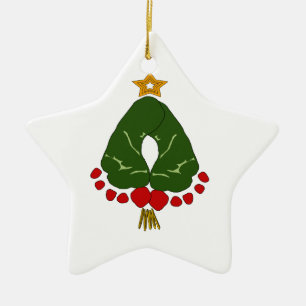 Abdruck-Baum des Babys erster Weihnachts Keramik Ornament