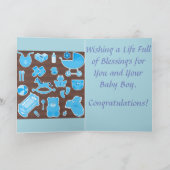 Abdruck-Glückwunsch-neugeborener Junge Karte (Innenseite)