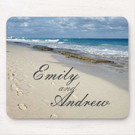 Abdrücke auf dem Strand mousepad (Vorne)