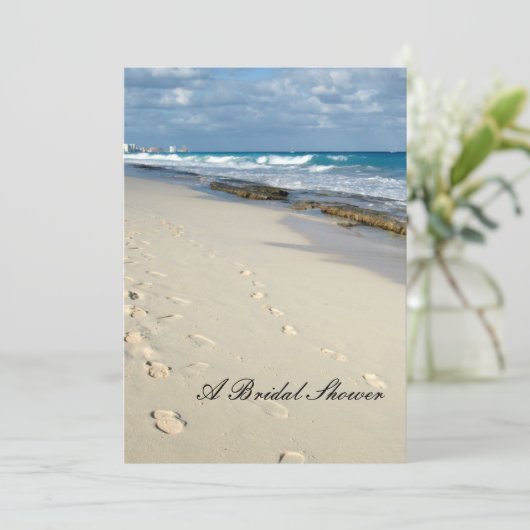Abdrücke auf den Strand-Brautpartyeinladungen Einladung (Stehend Vorderseite)