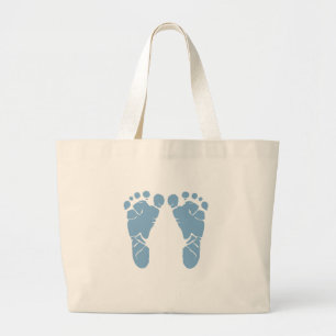 Abdrücke des blauen Babys Jumbo Stoffbeutel