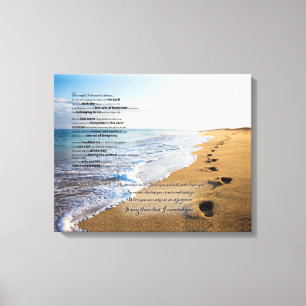 Abdrücke im Sand-Gedicht 20x16 Leinwanddruck