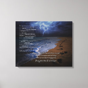 Abdrücke im Sand-Gedicht 20x16 (stürmisch) Leinwanddruck