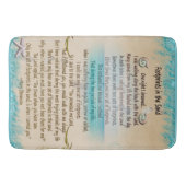 Abdrücke im Sand-Glaube-Gedicht Badematte (Vorderseite)