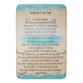 Abdrücke im Sand-Glaube-Gedicht Badematte (Vorderseite Vertikal)