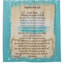 Abdrücke im Sand-religiösen Gedicht Duschvorhang