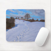 Abdrücke im Schnee 2009 Mousepad (Mit Mouse)
