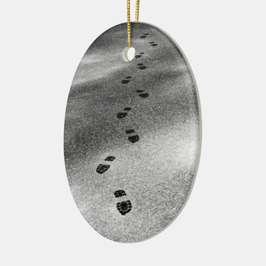 Abdrücke im Schnee Keramik Ornament (Links)