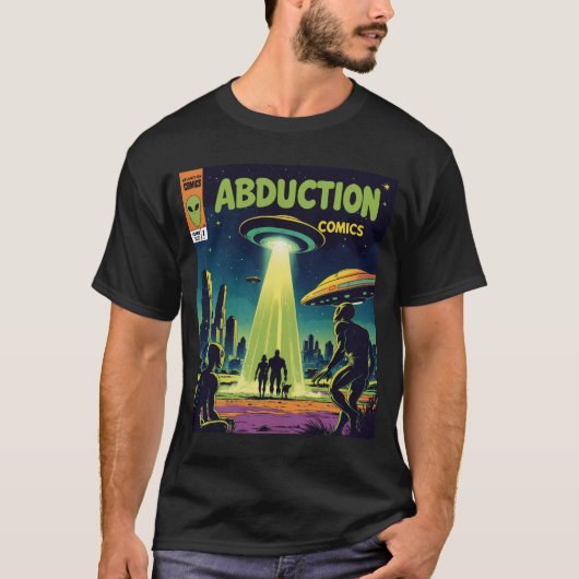 Abduktion Comic: Ein Retro-Sci-Fi-Abenteuer T-Shirt (Vorderseite)