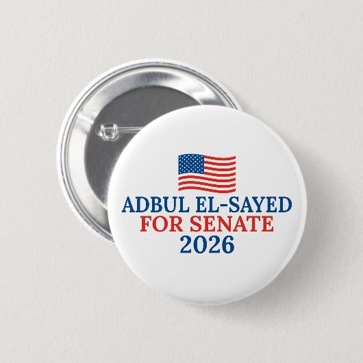 Abdul El-Sayed für den Senat 2026 Wahl Button (Vorne & Hinten)
