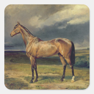 Abdul Medschid' das Kastanienholzpferd, 1855 Quadratischer Aufkleber