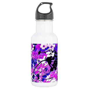 Abdunkle Retrofloral (weiß in Bild = transparent) Trinkflasche