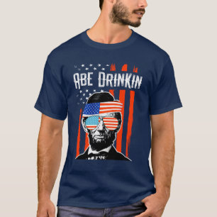 Abe Drinkin lustiges 4. von Party Julis Lincoln T-Shirt