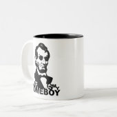 Abe ist mein Homeboy Zweifarbige Tasse (Vorderseite Links)