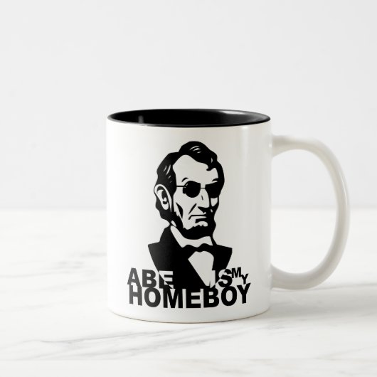 Abe ist mein Homeboy Zweifarbige Tasse (Rechts)