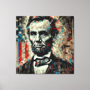 ABE LINCOLN 16. US-PRÄSIDENT 12 LEINWANDDRUCK