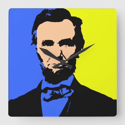 ABE LINCOLN 2 QUADRATISCHE WANDUHR (Vorderseite)