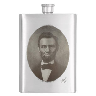 Abe Lincoln Amerikanischer Präsident Vintage-Portr Flachmann
