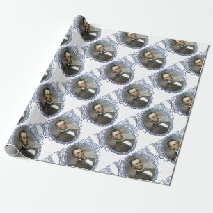 Abe Lincoln Amerikanischer Präsident Vintage-Portr Geschenkpapier