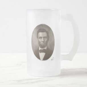 Abe Lincoln Amerikanischer Präsident Vintage-Portr Mattglas Bierglas