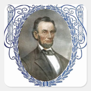 Abe Lincoln Amerikanischer Präsident Vintage-Portr Quadratischer Aufkleber