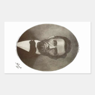 Abe Lincoln Amerikanischer Präsident Vintage-Portr Rechteckiger Aufkleber