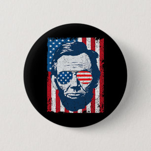 Abe Lincoln Bart Sonnenbrille Und Amerikanische Fl Button