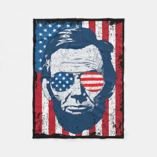 Abe Lincoln Bart Sonnenbrille Und Amerikanische Fl Fleecedecke