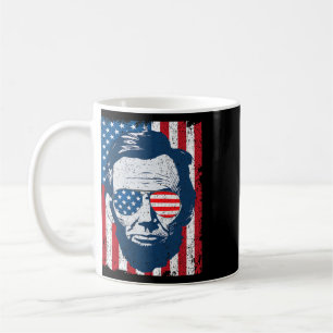 Abe Lincoln Bart-Sonnenbrille Und Amerikanische Fl Kaffeetasse