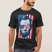 Abe Lincoln Beard Sonnenbrille & American Flag 4th T-Shirt (Vorderseite)