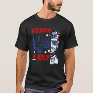 Abe Lincoln Beard Sonnenbrille & American Flag 4th T-Shirt