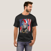 Abe Lincoln Beard Sunglasses American Flag 4th of T-Shirt (Vorne ganz)