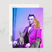 ABE LINCOLN CAT LOVER POSTCARDS POSTKARTE (Vorne/Hinten)