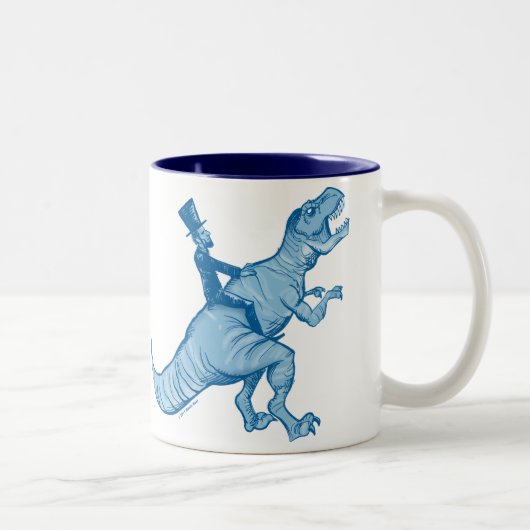 Abe Lincoln, das eine T-Rex Kaffee-Tasse reitet Zweifarbige Tasse (Rechts)