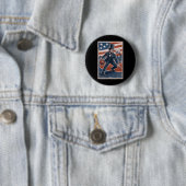 Abe Lincoln Dribbling - Amerikanischer Baseballspi Button (Beispiel)