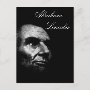 Abe Lincoln - Elegant White on Black Postkarte