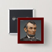 Abe Lincoln & Famous Patriotic Quote Button (Vorne & Hinten)