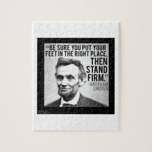 Abe Lincoln & "Fest Stehen" Zitat Puzzle