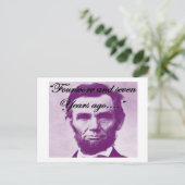 Abe Lincoln "Fourscore and Seven Years Ago" Postkarte (Stehend Vorderseite)
