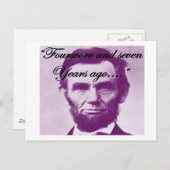 Abe Lincoln "Fourscore and Seven Years Ago" Postkarte (Vorne/Hinten)