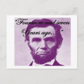 Abe Lincoln "Fourscore and Seven Years Ago" Postkarte (Vorderseite)