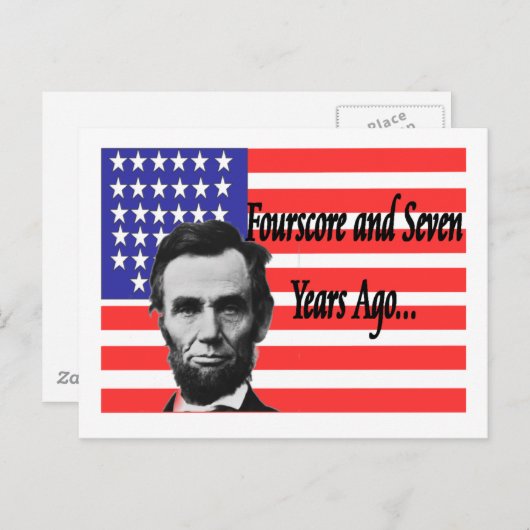 Abe Lincoln "Fourscore and Seven Years Ago" Postkarte (Vorne/Hinten)
