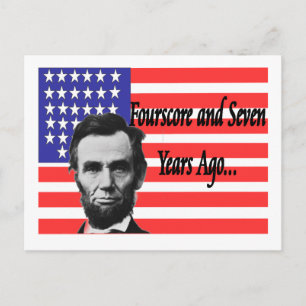 Abe Lincoln "Fourscore and Seven Years Ago" Postkarte