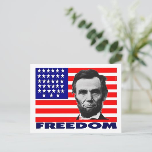Abe Lincoln "Freedom" Flag Kunstgeschenke - Einzig Postkarte (Stehend Vorderseite)