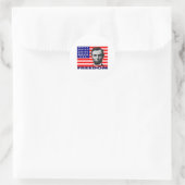 Abe Lincoln "Freedom" Flag Kunstgeschenke - Einzig Runder Aufkleber (Tasche)