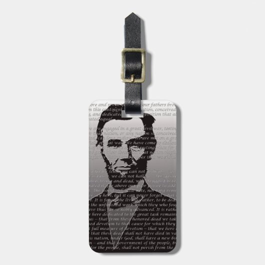 Abe Lincoln Gettysburg Adresse Gepäckanhänger (Vorderseite vertikal)