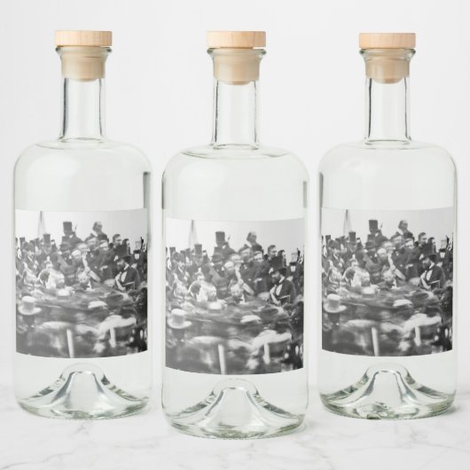 Abe Lincoln Gettysburg Rede: Ende des Zivilen Krie Alkoholflaschenetikett (Flaschen)