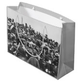 Abe Lincoln Gettysburg Rede: Ende des Zivilen Krie Große Geschenktüte (Rückseite Schrägansicht)